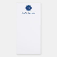 Elegant Navy Script Monogram Name