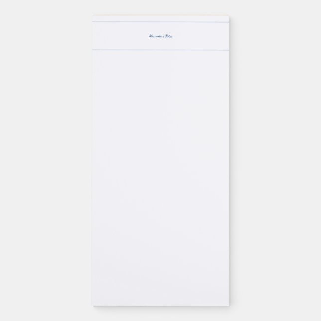 Elegant Navy Script Personalized Border  Magnetic Notepad (Front)