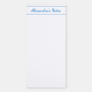 Elegant Navy Script Personalized Border Magnetic Notepad