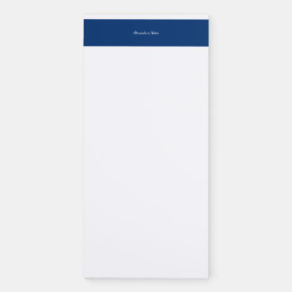Elegant Navy Script Personalized Magnetic Notepad