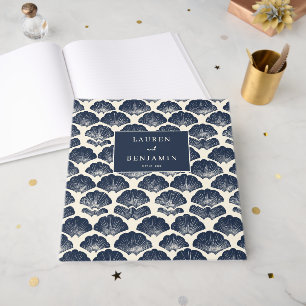 Elegant Navy Seashell Nautical Guest Book