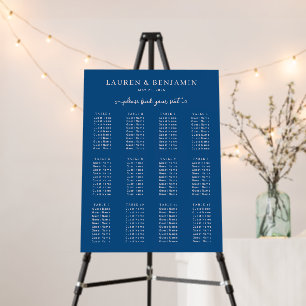 Elegant Navy Seating Chart Foam Board