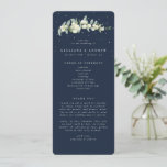 Elegant Navy Snowberry+Eucalyptus Stem Wedding Program