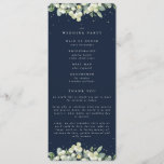 Elegant Navy Snowberry+Eucalyptus Stem Wedding Program