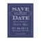 Elegant Navy Swirl Save the Date Announcement