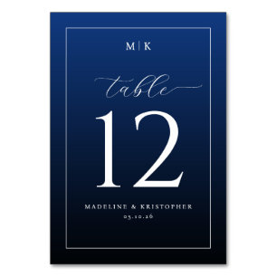 Elegant Navy Table Number