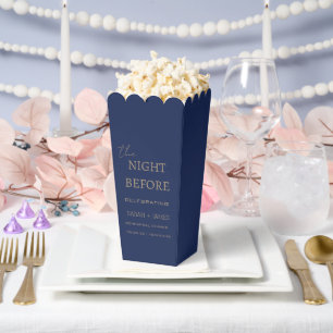 Elegant Navy the Night Before Rehearsal Dinner Favor Boxes