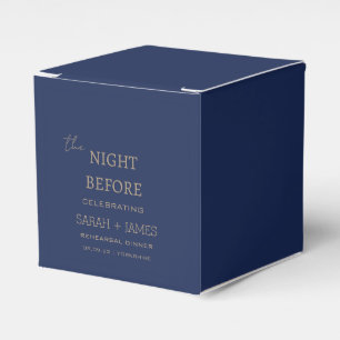 Elegant Navy the Night Before Rehearsal Dinner Favor Boxes
