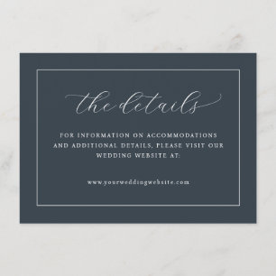 Elegant Navy Typographic Enclosure Card