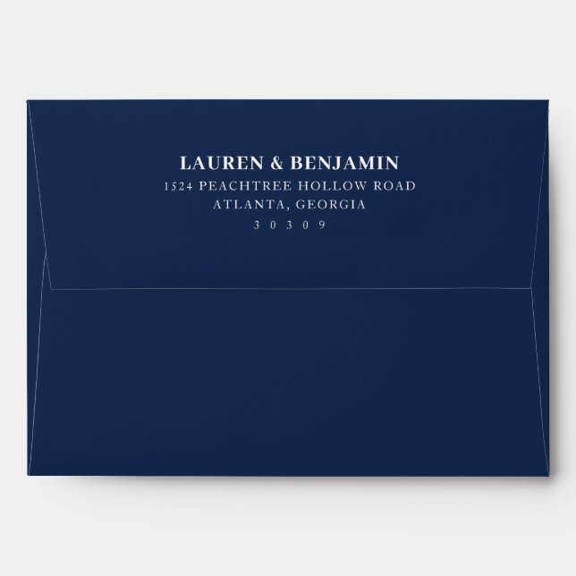 Elegant Navy Typographic Envelope (Back (Top Flap))