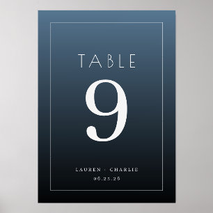 Elegant Navy Typographic Table Sign Holder