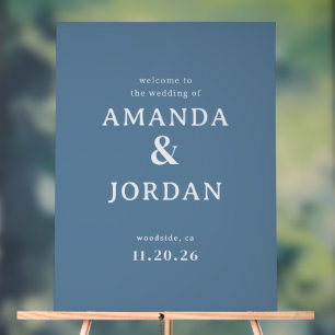 Elegant Navy Typographic Wedding Sign