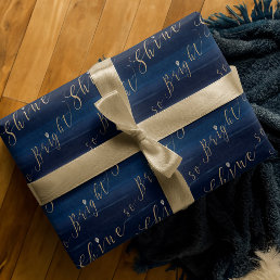 Elegant Navy Watercolor &amp; Jewels Shine So Bright Wrapping Paper