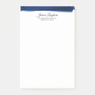 Elegant Navy Watercolor Personalized Stationery Post-it Notes