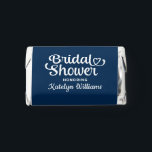 Elegant Navy Wedding Bridal Shower Hershey's Miniatures<br><div class="desc">A refined bridal shower favor featuring "Bridal Shower" in elegant calligraphy script with a heart accent and "Honoring" the guest of honor's name against a deep navy background. The rich, classic tone creates a polished look perfect for formal bridal luncheons or evening showers. Personalize with the bride's name for a...</div>