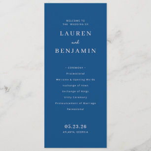 Elegant Navy Wedding Ceremony Program