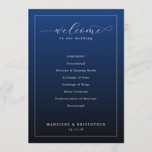 Elegant Navy Wedding Ceremony Program