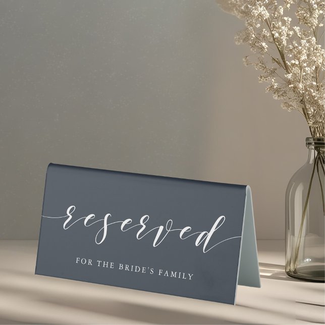 Elegant Navy Wedding Reserved Table Tent (Creator Uploaded)