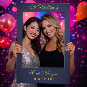 Elegant Navy Wedding Selfie Frame Design Style