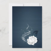 elegant navy &white flowers birthday  invitation (Back)
