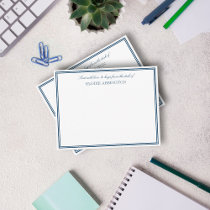 Elegant Navy White Sent With Love & Hugs Note Card