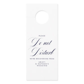 Elegant Navy & White Wedding Do Not Disturb Door Hanger
