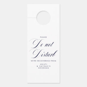 Elegant Navy & White Wedding Do Not Disturb Door Hanger