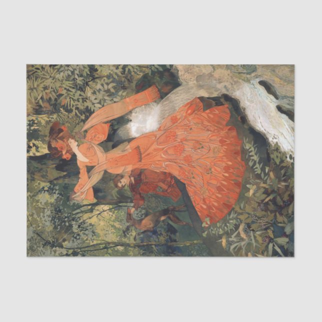 Elegant near a Spring, Decoupage Tissue Paper (Front)