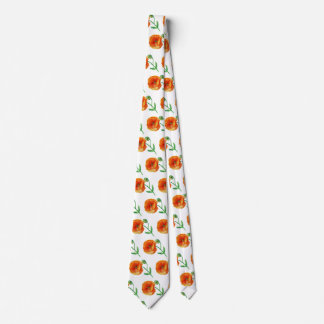 Elegant Neck Tie Red poppy Flowers Art