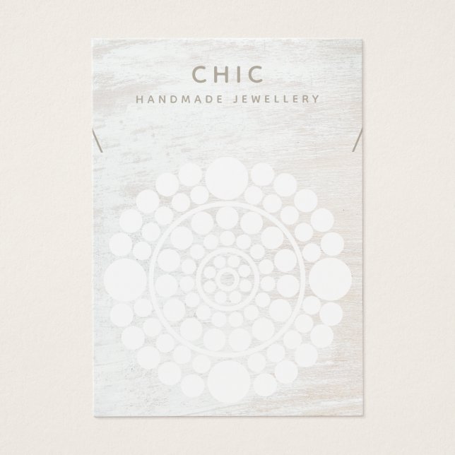 Elegant Necklace White Wood  Circle Display Holder (Front)