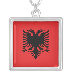 Elegant Necklace with Flag of Albania