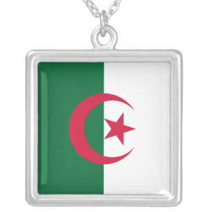 Elegant Necklace with Flag of Algeria