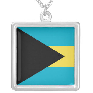 Elegant Necklace with Flag of Bahamas