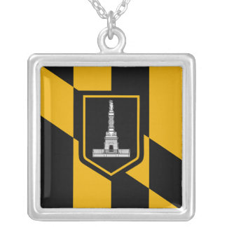 Elegant Necklace with Flag of Baltimore, USA