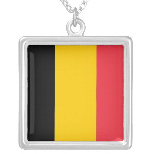 Elegant Necklace with Flag of Belgium