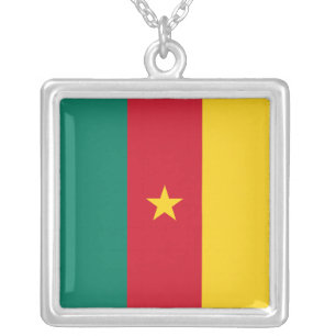 Elegant Necklace with Flag of Cameroon