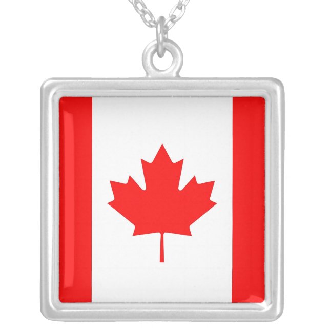 Elegant Necklace with Flag of Canada (Front)