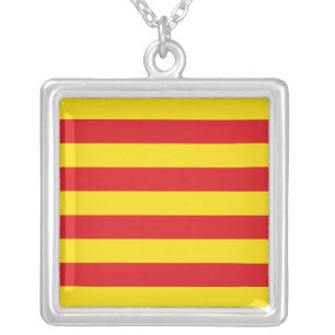 Elegant Necklace with Flag of Catalonia