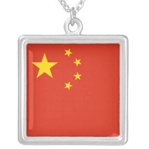 Elegant Necklace with Flag of China