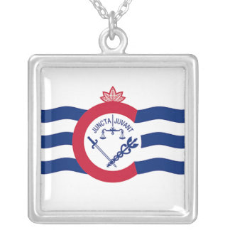 Elegant Necklace with Flag of Cincinnati, USA