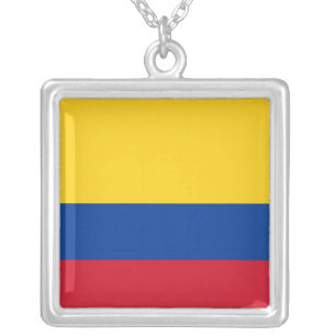 Elegant Necklace with Flag of Colombia