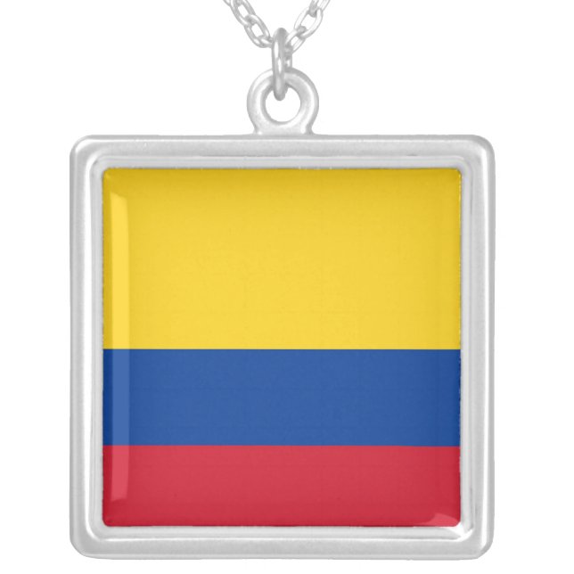 Elegant Necklace with Flag of Colombia (Front)