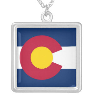 Elegant Necklace with Flag of Colorado
