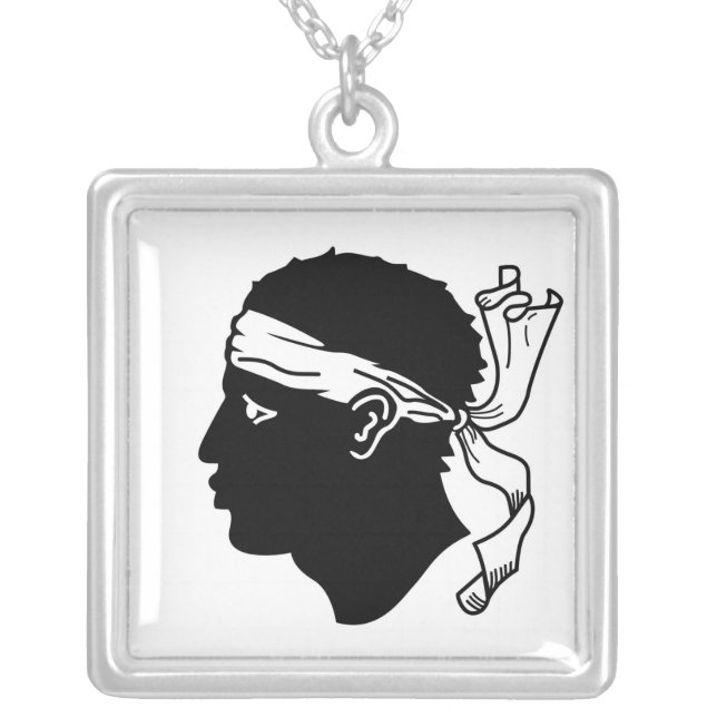Elegant Necklace with Flag of Corsica, France (Front)