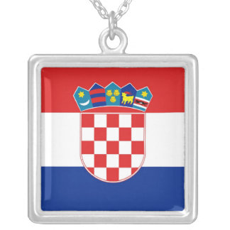 Elegant Necklace with Flag of Croatia