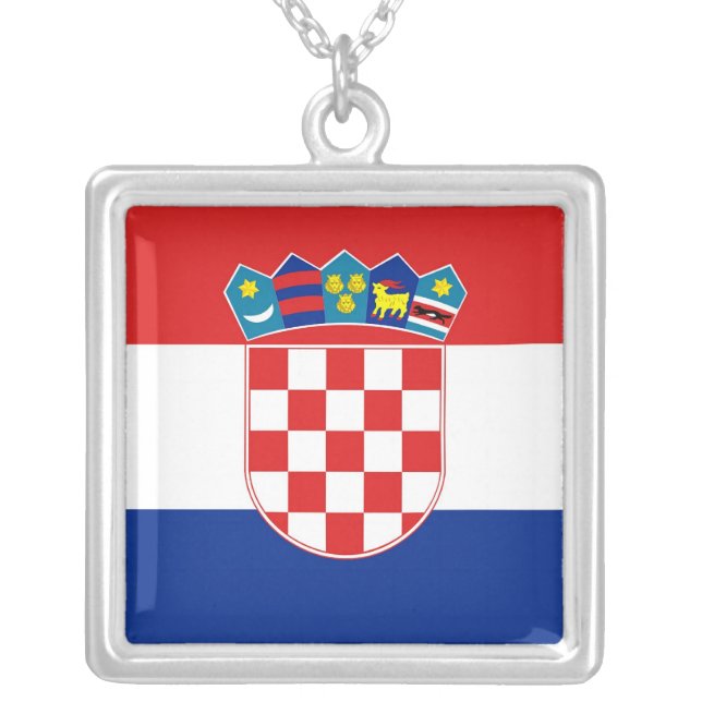 Elegant Necklace with Flag of Croatia (Front)