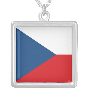 Elegant Necklace with Flag of Czechia