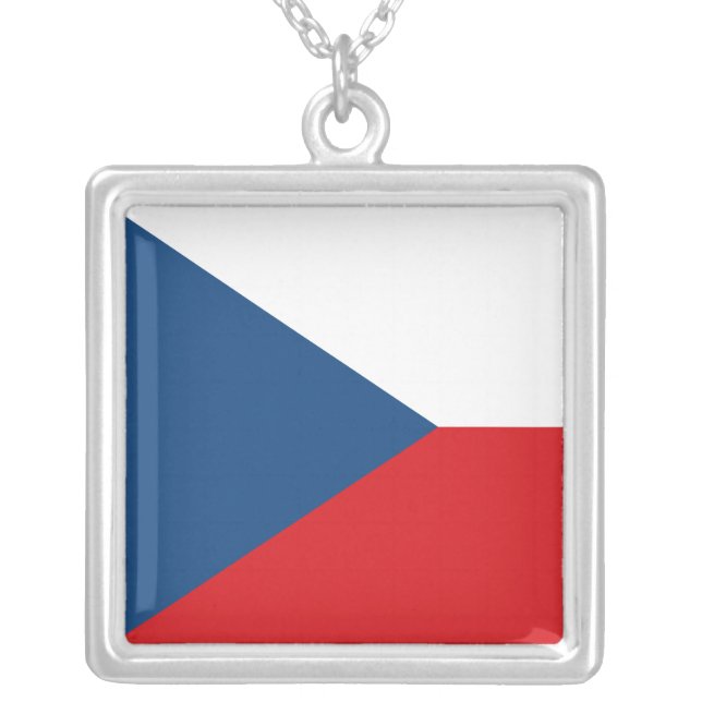 Elegant Necklace with Flag of Czechia (Front)