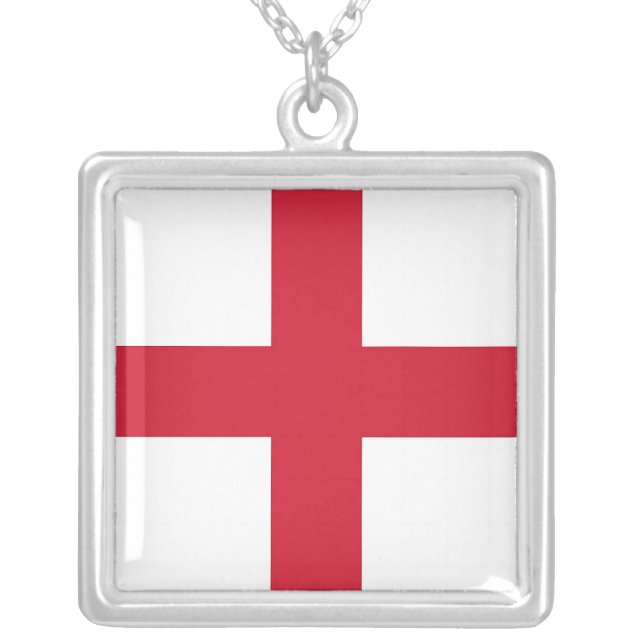 Elegant Necklace with Flag of England (Front)