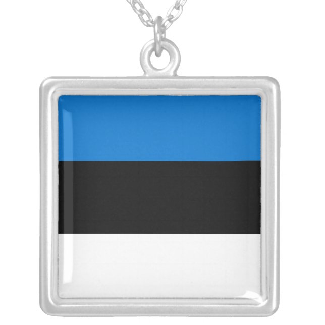 Elegant Necklace with Flag of Estonia (Front)
